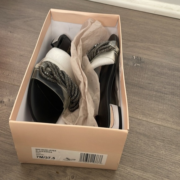 BCBGeneration Black and White Braided Slide Sandals size 7 - Picture 8 of 9